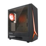 Vista de la CoolBox Gaming Caja ATX modelo GA450 Starlight Black con iluminación ARGB y puerto USB-C 3.2 Gen1. SKU: COO-CHA-GA450B-0