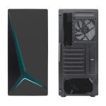 Vista de la CoolBox Gaming Caja ATX modelo GA450 Starlight Black con iluminación ARGB y puerto USB-C 3.2 Gen1. SKU: COO-CHA-GA450B-0