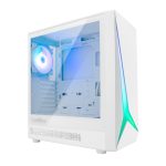 Gabinete gaming ATX CoolBox GA450 en color blanco con iluminación ARGB, puerto USB-C 3.2 Gen1 y un ventilador incluido. SKU: COO-CHA-GA450W-0