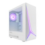 Gabinete gaming ATX CoolBox GA450 en color blanco con iluminación ARGB, puerto USB-C 3.2 Gen1 y un ventilador incluido. SKU: COO-CHA-GA450W-0