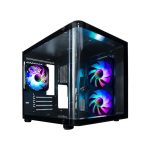 CoolBox GAMING Caja MATX modelo GM100 con puertos USB 3.2 Gen1 y tres ventiladores ARGB, SKU COO-CHA-GM100-0