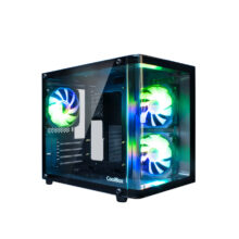CoolBox GAMING Caja MATX modelo GM100 con puertos USB 3.2 Gen1 y tres ventiladores ARGB, SKU COO-CHA-GM100-0