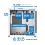 CoolBox Caja ATX MP1 Full Mesh Blanca con conectividad USB-C 3.2 GEN1 modelo COO-CHA-MP1-0, sin fuente de alimentación
