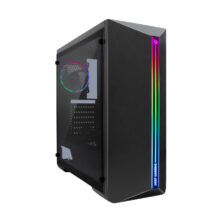 Caja de equipo ATX Deep Gaming modelo A200 con soporte USB 3.2 Gen1, iluminación ARGB y un ventilador Iris, SKU COO-DGC-A200-0
