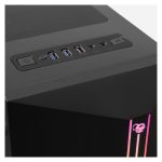 Caja de equipo ATX Deep Gaming modelo A200 con soporte USB 3.2 Gen1, iluminación ARGB y un ventilador Iris, SKU COO-DGC-A200-0