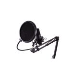 CoolBox micrófono de streaming con conexión USB incluye filtro antipolvo, brazo articulado y trípode, SKU COO-MIC-CPD03