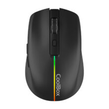 Ratón gaming CoolBox W01 negro inalámbrico con DPI ajustable a 1600 y tecnología SilentClick, SKU: COO-MOU-W01-B.