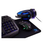 Deep Gaming DG-KTRAA-10, teclado QWERTY español con ratón USB para juego, color negro, SKU DG-KTRAA-10