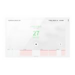 Imagen de la centralita para hogar inteligente Crestron TSS-1070-W-S en color blanco. Cuenta con pantalla táctil ideal para control de dispositivos en videoconferencias y gestión de hogar inteligente. SKU: TSS-1070-W-S