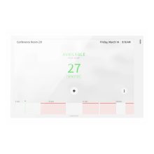 Imagen de la centralita para hogar inteligente Crestron TSS-1070-W-S en color blanco. Cuenta con pantalla táctil ideal para control de dispositivos en videoconferencias y gestión de hogar inteligente. SKU: TSS-1070-W-S