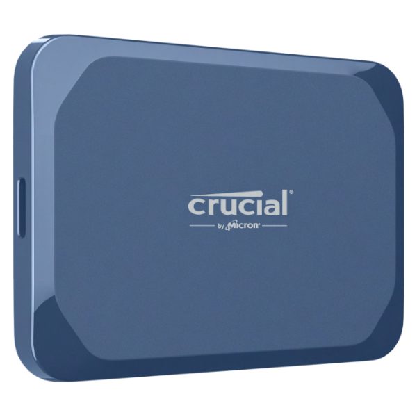 Disco duro SSD Crucial X10 de 2TB con USB Tipo C y USB 3.2 Gen 2x2 en color azul, SKU CT2000X10SSD9