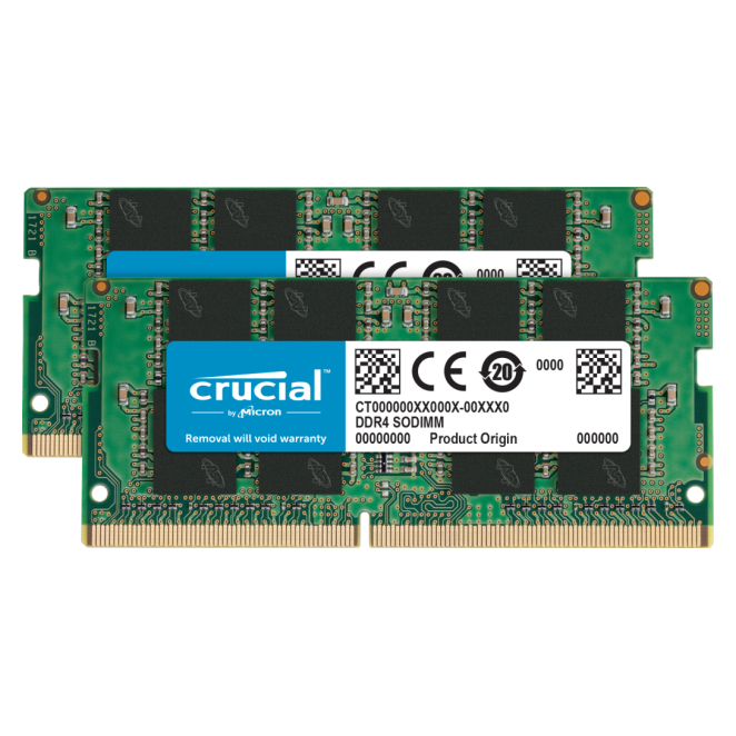 Crucial módulo de memoria 32 GB 2 x 16 GB DDR4 de alto rendimiento Imagen del módulo de memoria Crucial CT2K16G4SFRA32A de 32 GB compuesto por 2 módulos de 16 GB DDR4 cada uno