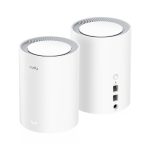 Cudy M1800 2-pack de routers Wi-Fi 6 con bandas 2,4 GHz y 5 GHz en color blanco, SKU M1800(2-Pack)