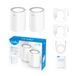 Cudy M1800 2-pack de routers Wi-Fi 6 con bandas 2,4 GHz y 5 GHz en color blanco, SKU M1800(2-Pack)