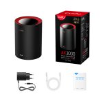 Cudy M3000 router inalámbrico de doble banda con Wi-Fi 6 y frecuencias de 2,4 GHz y 5 GHz, color negro y rojo, SKU M3000(1-Pack)