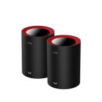 Cudy M3000 2-Pack Wi-Fi 6 router de doble banda (2,4 GHz / 5 GHz) en colores negro y rojo, SKU: M3000(2-Pack).