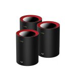 Cudy M3000 3-Pack Doble banda (2,4 GHz / 5 GHz) Wi-Fi 6 (802.11ax) en color negro y rojo. SKU: M3000(3-Pack)