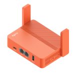 Router inalámbrico Cudy AC1200 en color naranja con conexión Ethernet rápido. SKU: TR1200