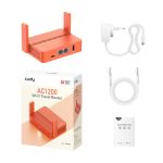 Router inalámbrico Cudy AC1200 en color naranja con conexión Ethernet rápido. SKU: TR1200