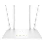 Cudy WR1200 router inalámbrico de doble banda (2,4 GHz y 5 GHz) en color blanco, ideal para conexiones Ethernet rápidas. SKU: WR1200