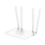 Cudy WR1200 router inalámbrico de doble banda (2,4 GHz y 5 GHz) en color blanco, ideal para conexiones Ethernet rápidas. SKU: WR1200