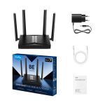 Router Cudy WR3600 con conexión Gigabit Ethernet, doble banda de 2.4 GHz y 5 GHz, en color negro. SKU: WR3600.