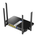 Vista del router Cudy X6 inalámbrico con Gigabit Ethernet, doble banda 2,4 GHz y 5 GHz, color negro. SKU: X6
