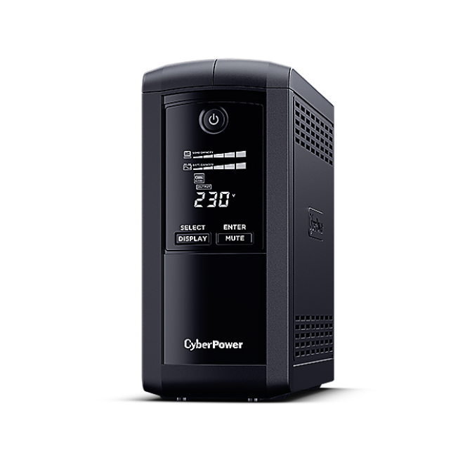 CyberPower UPS Línea Interactiva 1 kVA con Pantalla LCD CyberPower VP1000EILCD sistema de alimentación ininterrumpida con línea interactiva de 1 kVA, 550 W y 6 salidas AC