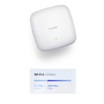 Imagen del D-Link AX1800 DAP-X2810, un punto de acceso Wi-Fi 6 blanco con capacidad de 1800 Mbit/s y soporte para PoE.