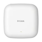 Imagen del D-Link AX1800 DAP-X2810, un punto de acceso Wi-Fi 6 blanco con capacidad de 1800 Mbit/s y soporte para PoE.