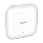 Imagen del D-Link AX1800 DAP-X2810, un punto de acceso Wi-Fi 6 blanco con capacidad de 1800 Mbit/s y soporte para PoE.