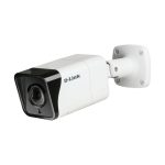 Cámara de seguridad IP exterior D-Link DCS-4718E con resolución 4K (3840 x 2160 Pixeles) montada en pared para videovigilancia