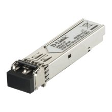 Imagen del módulo transceptor D-Link DEM-311GT con soporte para fibra óptica, velocidad de 1000 Mbit/s y formato SFP de 850 nm. SKU DEM-311GT/10