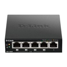 Switch D-Link DGS-1005P/E, no administrado, 5 puertos Gigabit Ethernet (10/100/1000), con soporte PoE, color negro, SKU DGS-1005P/E