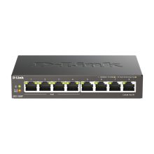 D-Link DGS-1008P/E, switch no administrado L2 Gigabit Ethernet (10/100/1000) con PoE, color negro, SKU DGS-1008P/E