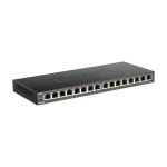 Imagen del switch D-Link DGS-1016S, no administrado, con 16 puertos Gigabit Ethernet (10/100/1000), color negro, SKU DGS-1016S/E