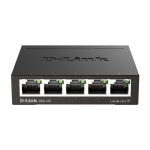 Switch no administrado D-Link DGS-105 con 5 puertos Gigabit Ethernet, modelo SKU DGS-105/E, color negro