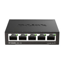 Switch no administrado D-Link DGS-105 con 5 puertos Gigabit Ethernet, modelo SKU DGS-105/E, color negro