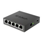 Switch no administrado D-Link DGS-105 con 5 puertos Gigabit Ethernet, modelo SKU DGS-105/E, color negro