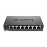 Imagen del switch D-Link DGS-108 negro, con 8 puertos Ethernet Gigabit, SKU DGS-108/E