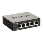 Imagen del switch gestionado L2 D-Link DGS-1100-05V2/E con Gigabit Ethernet (10/100/1000) en color negro, SKU: DGS-1100-05V2/E