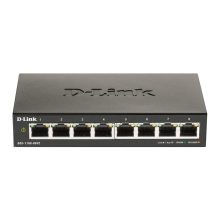 Switch gestionado D-Link DGS-1100-08V2 con puertos Gigabit Ethernet 10/100/1000 en color negro. SKU DGS-1100-08V2/E