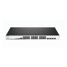 D-Link DGS-1210-28MP/E switch gestionado L2 con 28 puertos Gigabit Ethernet 10/100/1000, soporte PoE, color negro y gris