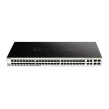 Imagen del switch gestionado L2 D-Link modelo DGS-1210-48 en negro, Ethernet Gigabit (10/100/1000) con factor de forma 1U. SKU: DGS-1210-48/E