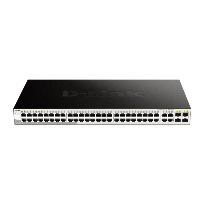 D-Link Switch Gestionado 52 puertos Gigabit Ethernet 1U D-Link DGS-1210-52 switch gestionado L2 con 52 puertos Gigabit Ethernet, tamaño 1U en color negro, SKU DGS-1210-52/E