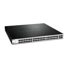 Switch gestionado D-Link modelo DGS-1210-52MP con 52 puertos Gigabit Ethernet y soporte para Energía sobre Ethernet, SKU DGS-1210-52MP/E