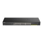 Switch gestionado D-Link DGS-1250-28X con 28 puertos Gigabit Ethernet en color negro, SKU DGS-1250-28X/E