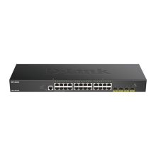 Switch gestionado D-Link DGS-1250-28X con 28 puertos Gigabit Ethernet en color negro, SKU DGS-1250-28X/E