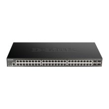 Imagen del switch D-Link DGS-1250-52X, gestionado L3, con puertos Gigabit Ethernet (10/100/1000), color negro, SKU DGS-1250-52X/E