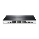 Imagen del switch gestionado D-Link DGS-1510-20/E con soporte L2/L3, puertos Gigabit Ethernet y 1U de tamaño en color gris. SKU: DGS-1510-20/E
